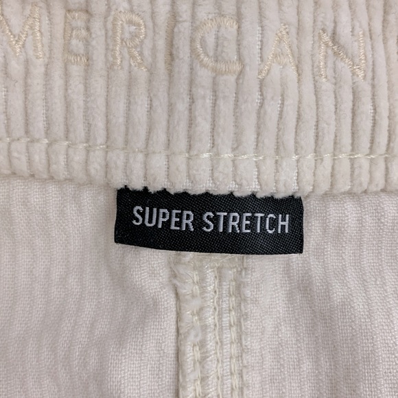 American Eagle Corduroy Mini skirt Size 6 Zip up front Pockets Creme ivory - Picture 4 of 13